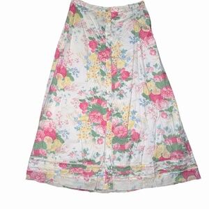 Ralph Lauren Floral A-Line Skirt - Pink, Green, Yellow